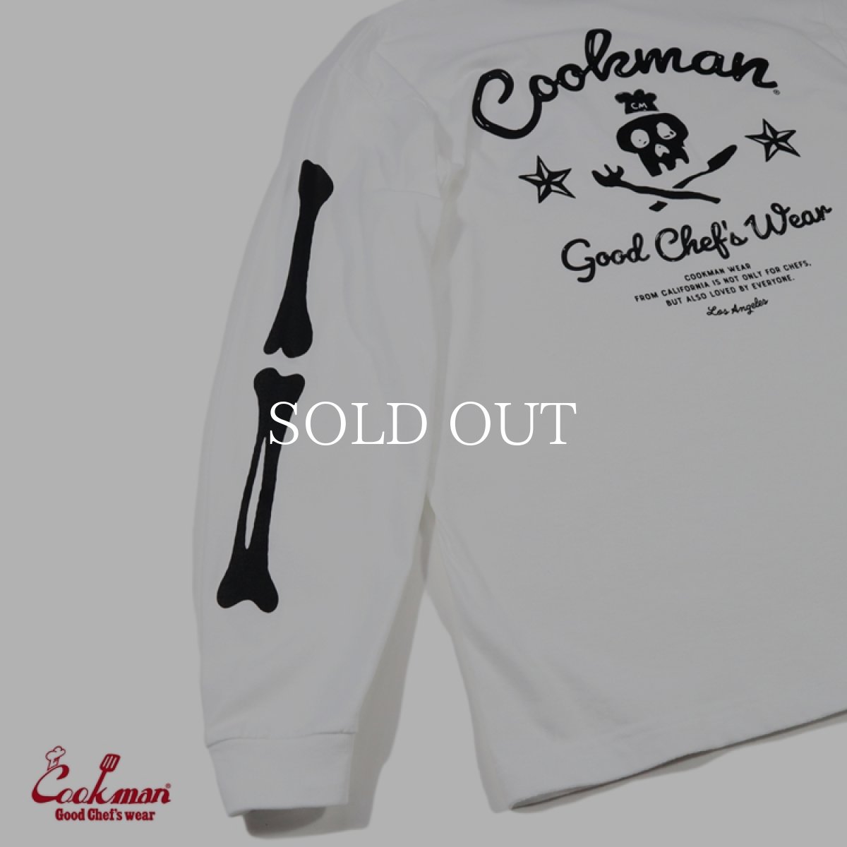 画像5: COOKMAN  ロングスリーブ Tシャツ Skull (White) (5)
