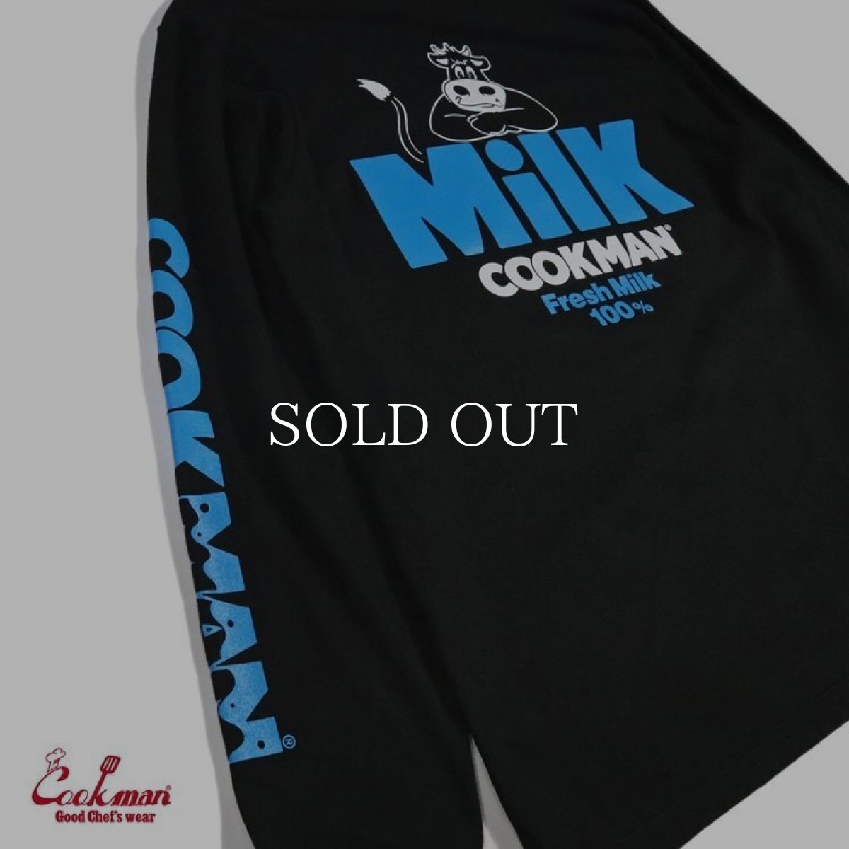 画像5: COOKMAN  ロングスリーブ Tシャツ Milk (Black) (5)