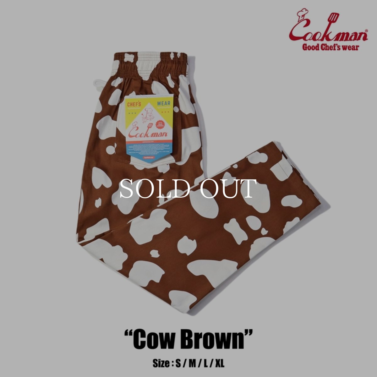 画像1: COOKMAN  Chef Pants Cow (Brown) (1)