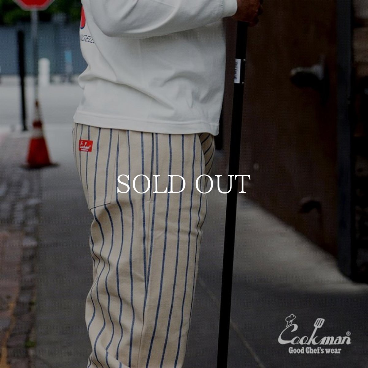 画像13: COOKMAN  Chef Pants Duck Canvas Stripe (Beige) (13)
