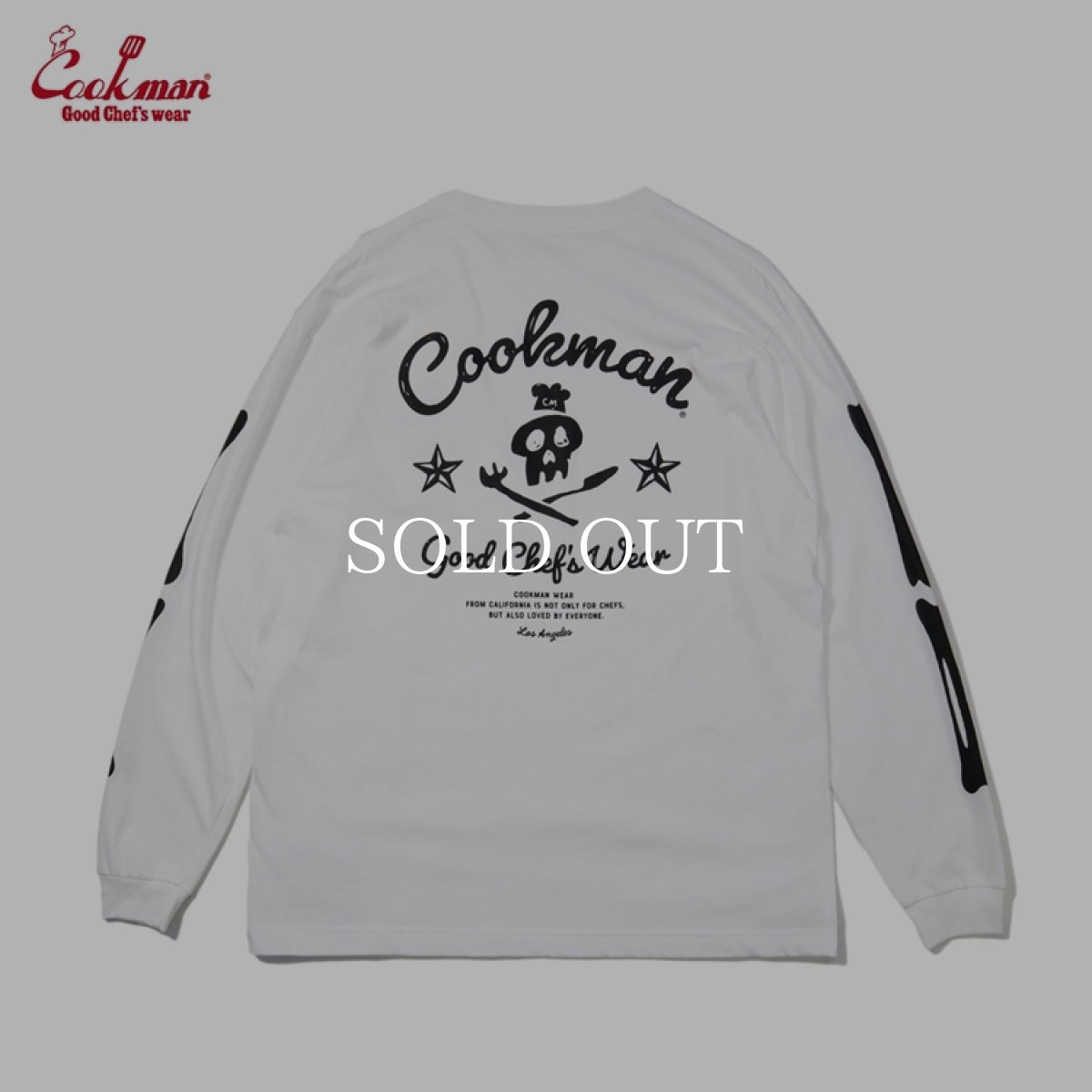 画像2: COOKMAN  ロングスリーブ Tシャツ Skull (White) (2)