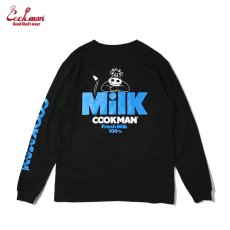 画像2: COOKMAN  ロングスリーブ Tシャツ Milk (Black) (2)