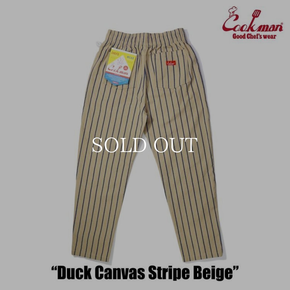 画像2: COOKMAN  Chef Pants Duck Canvas Stripe (Beige) (2)