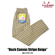 画像1: COOKMAN  Chef Pants Duck Canvas Stripe (Beige) (1)