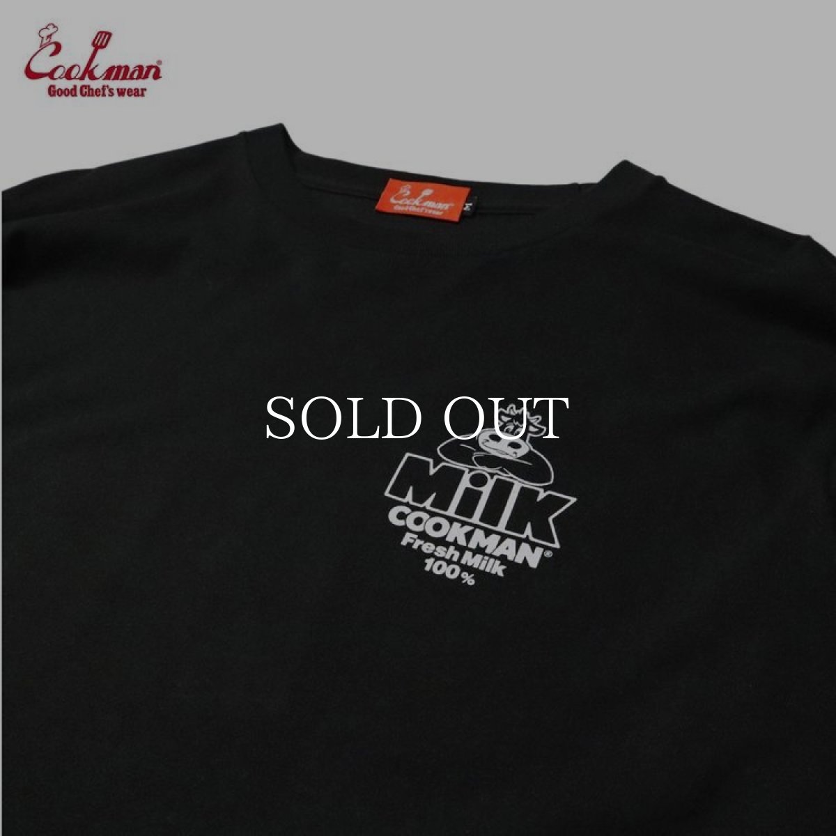 画像3: COOKMAN  ロングスリーブ Tシャツ Milk (Black) (3)