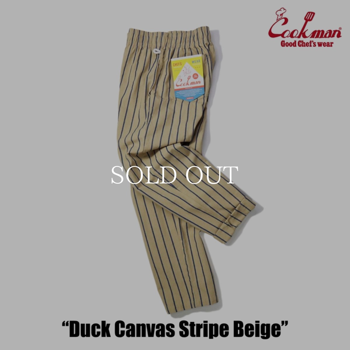 画像10: COOKMAN  Chef Pants Duck Canvas Stripe (Beige) (10)