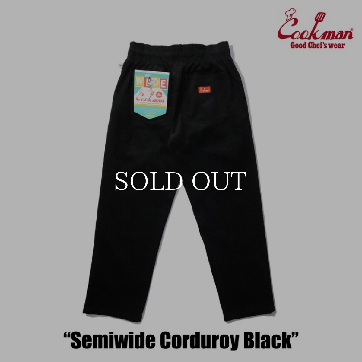 画像3: COOKMAN  Chef Pants Semiwide Corduroy (Black) (3)