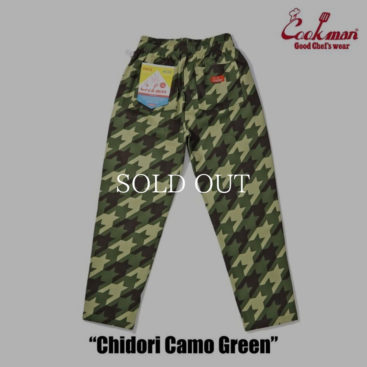 画像2: COOKMAN  Chef Pants Chidori Camo Green (Green) (2)