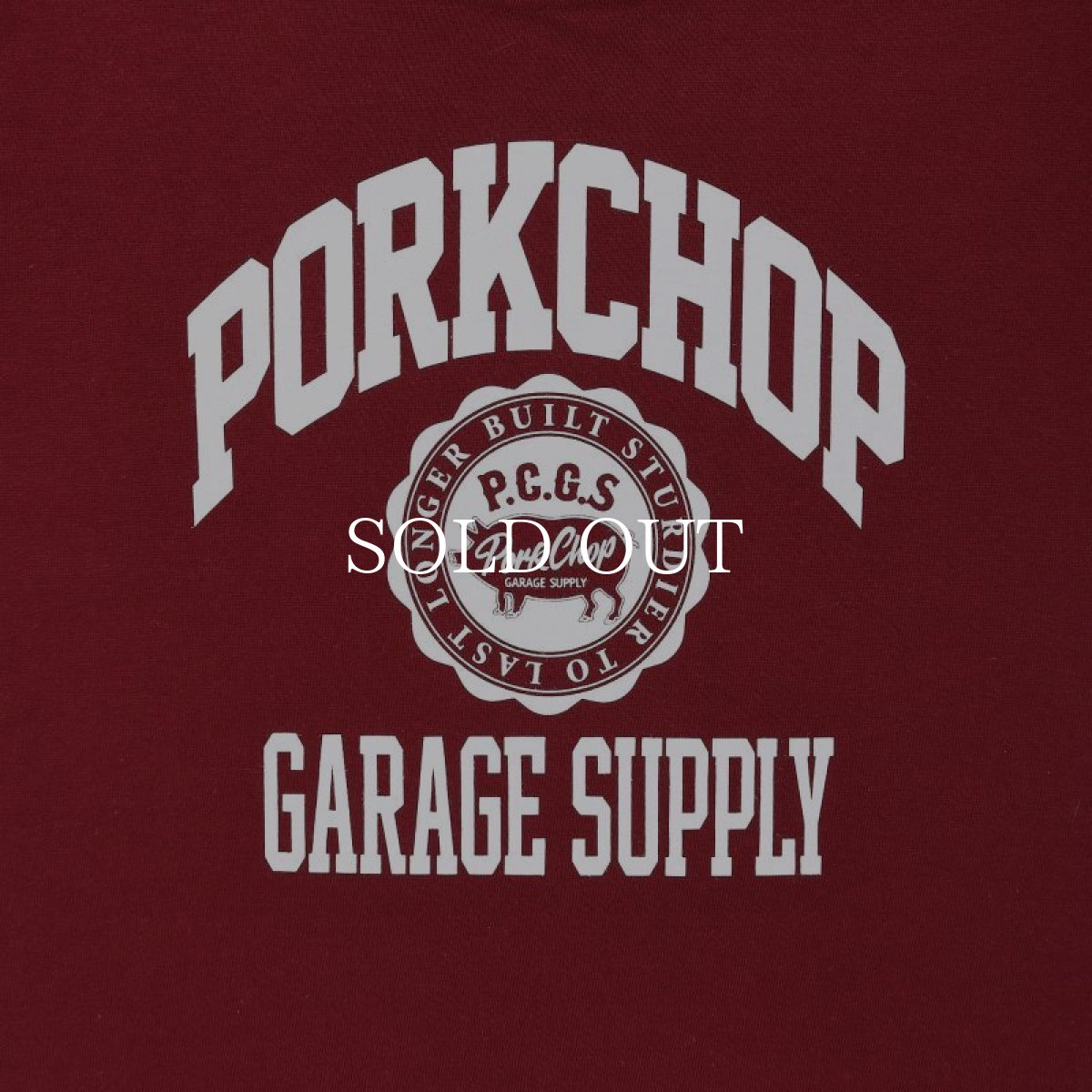 画像3: PORKCHOP GARAGE SUPPLY  2nd COLLEGE TEE for kids (BURGUNDY) (3)