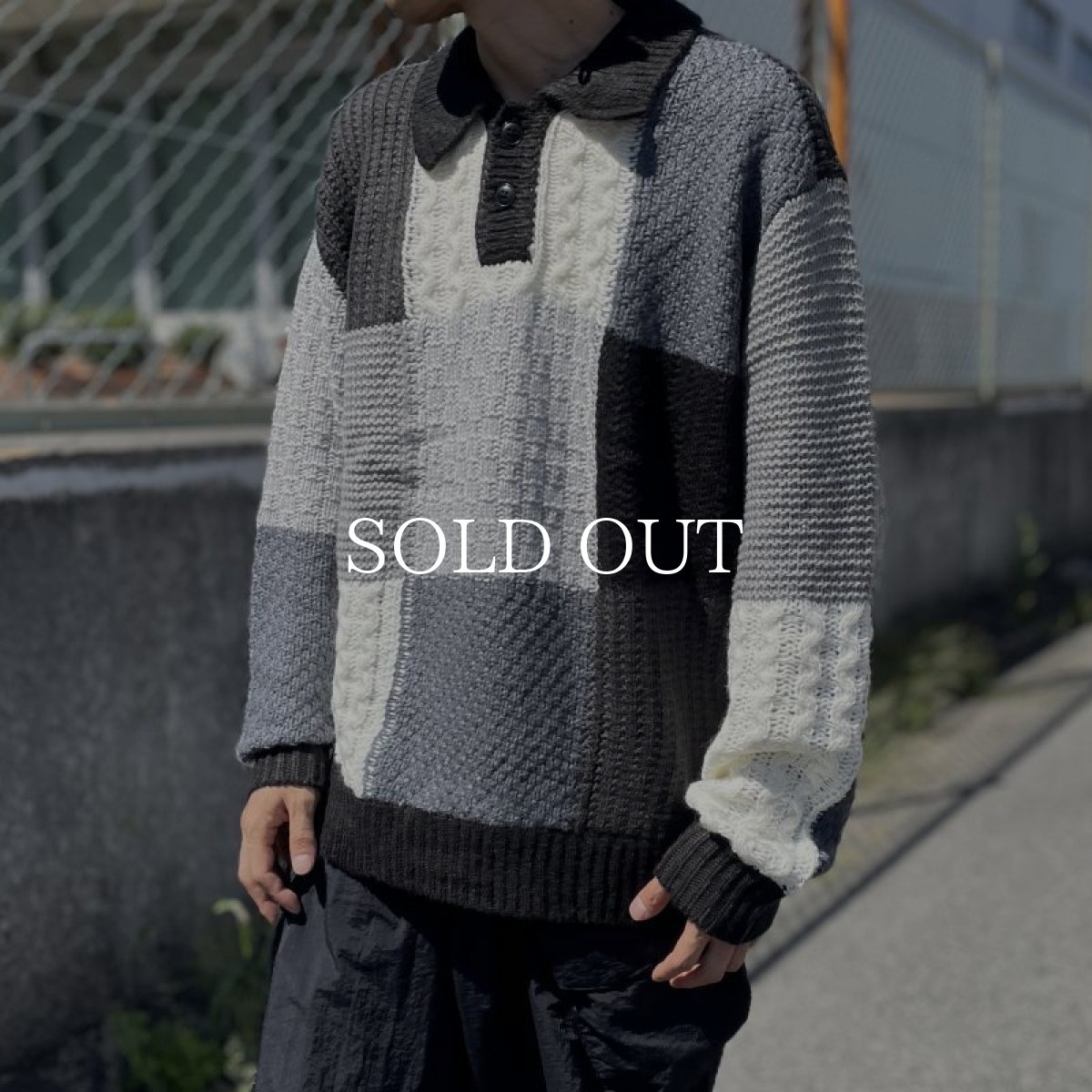 画像3: OBEY   OLIVER PATCHWORK SWEATER (UNBLEACHED MULTI) (3)