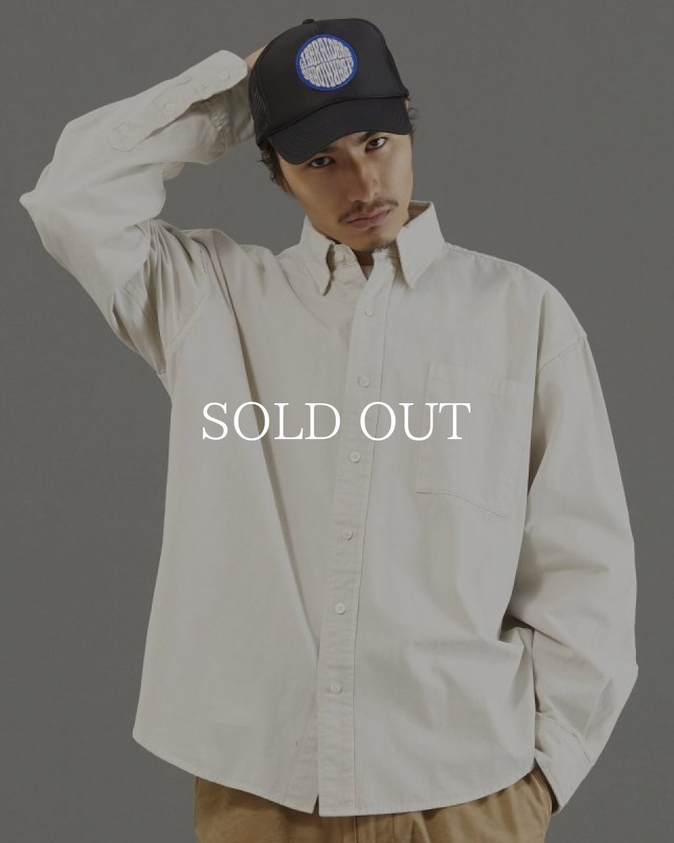 画像12: Liberaiders  GARMENT DYED OXFORD SHIRT (WHITE) (12)