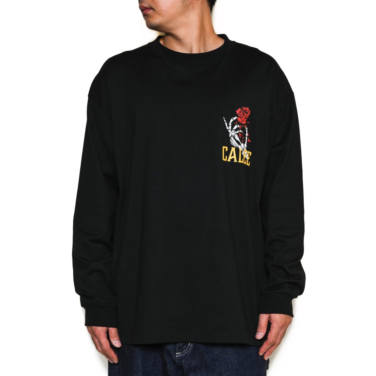 画像3: CALEE  CLB DROP SHOULDER L/S TEE (BLACK) (3)