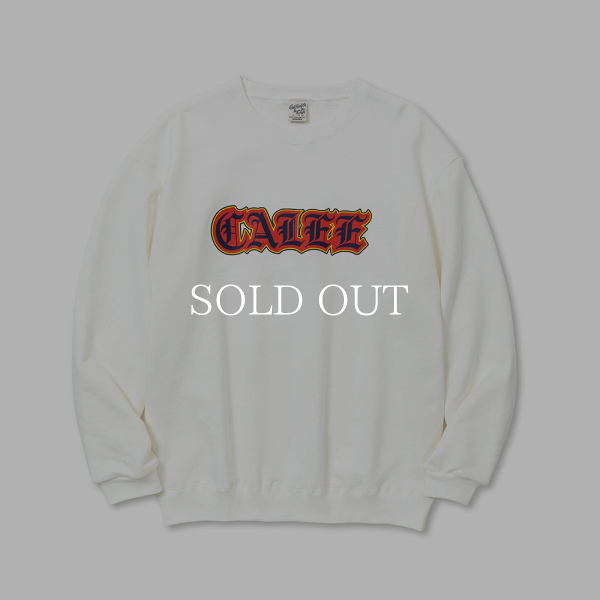 画像1: CALEE  OLD ENGLISH LOGO CREW NECK SW (WHITE) (1)