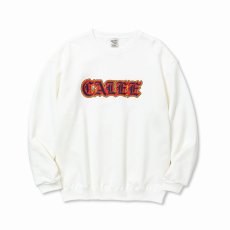 画像1: CALEE  OLD ENGLISH LOGO CREW NECK SW (WHITE) (1)