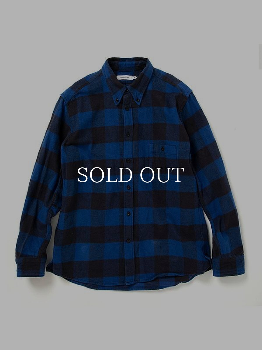 画像1: nonnative  DWELLER B.D. SHIRT COTTON FLANNEL BLOCK CHECK (BLUE/BLACK) (1)