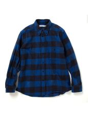 画像1: nonnative  DWELLER B.D. SHIRT COTTON FLANNEL BLOCK CHECK (BLUE/BLACK) (1)