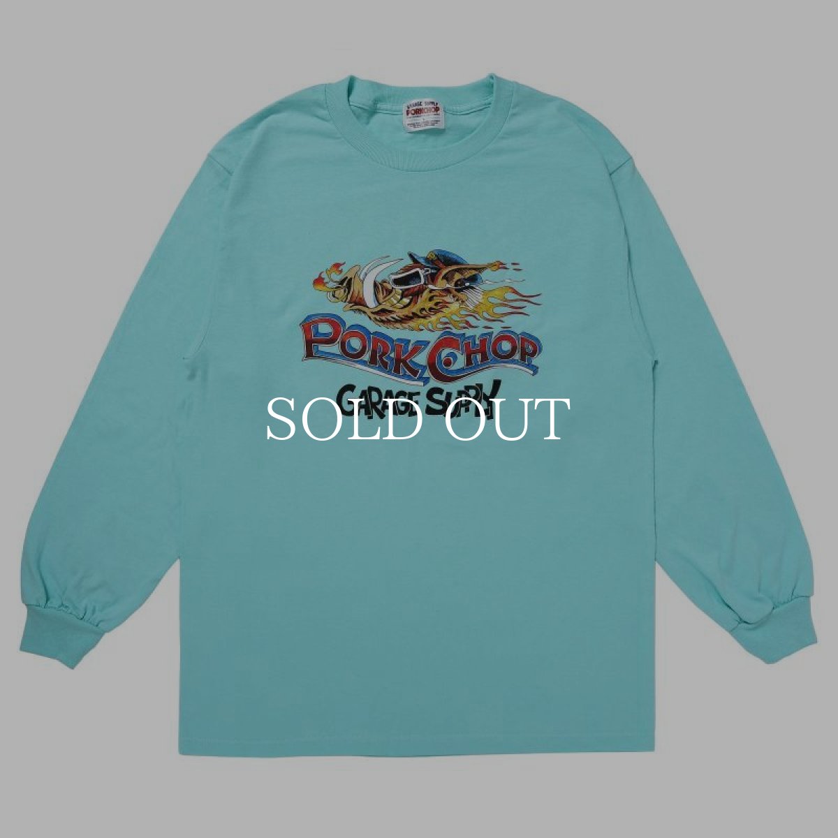 画像1: PORKCHOP GARAGE SUPPLY  WILD PORK L/S TEE (CELADON) (1)