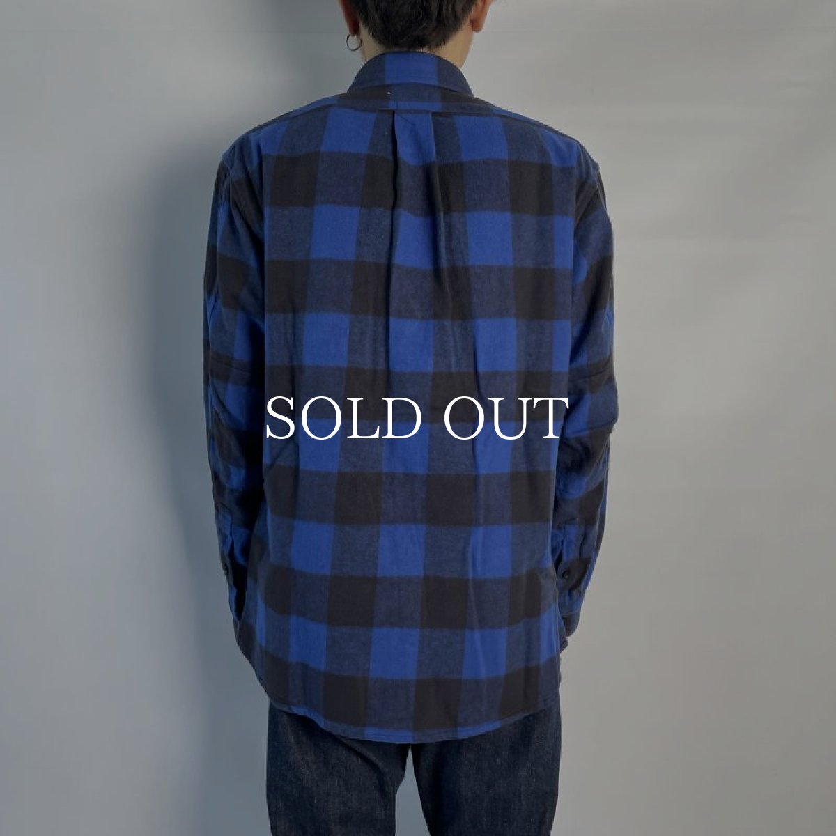 画像3: nonnative  DWELLER B.D. SHIRT COTTON FLANNEL BLOCK CHECK (BLUE/BLACK) (3)
