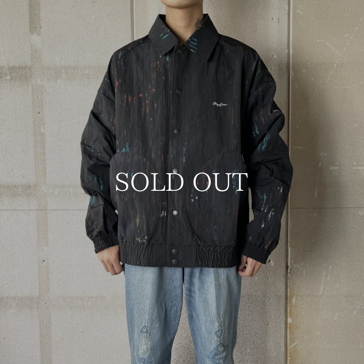 画像10: MAGIC STICK  Hand painted Reversible Team jacket (Black base) (10)