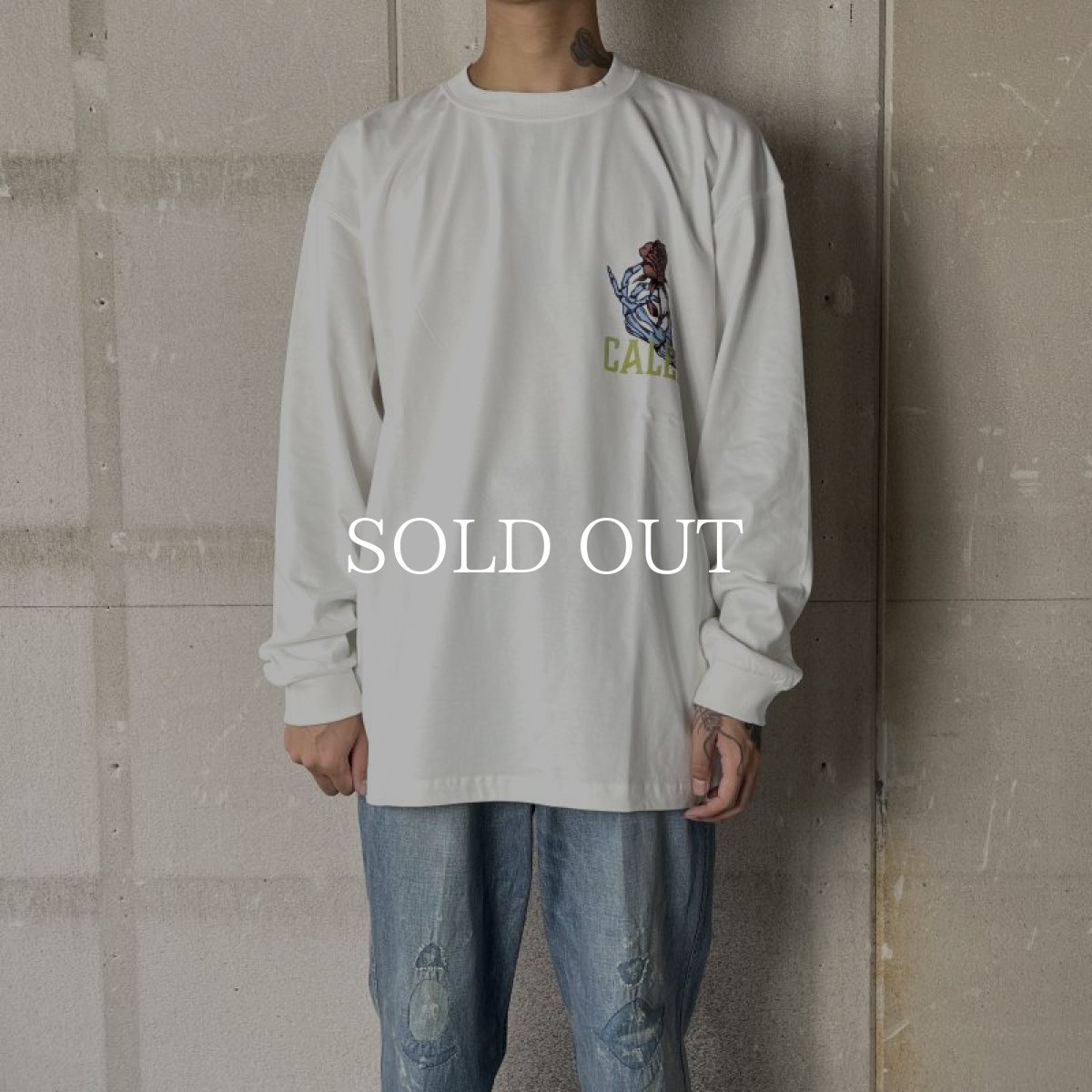 画像5: CALEE  CLB DROP SHOULDER L/S TEE (BLACK) (5)