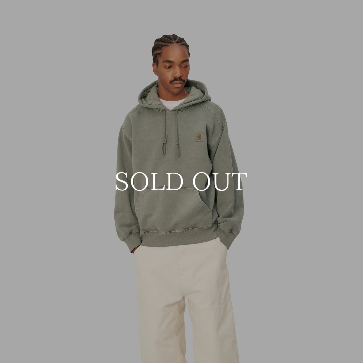 画像3: CARHARTT WIP  HOODED VISTA SWEATSHIRT (Smoke Green garment dyed) (3)