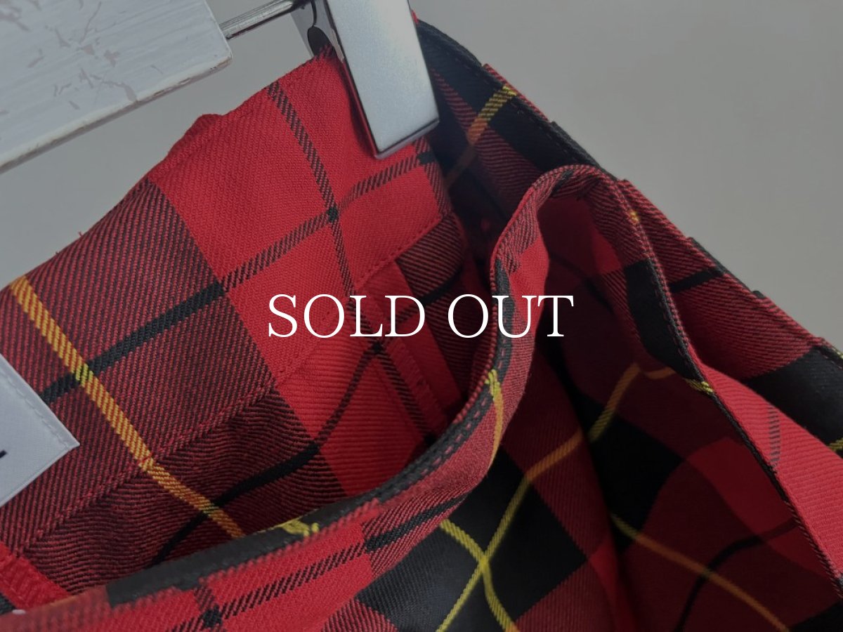 画像7: KIDILL  FOLD PLEATS PANTS BRITISH TARTAN (RED TARTAN) (7)