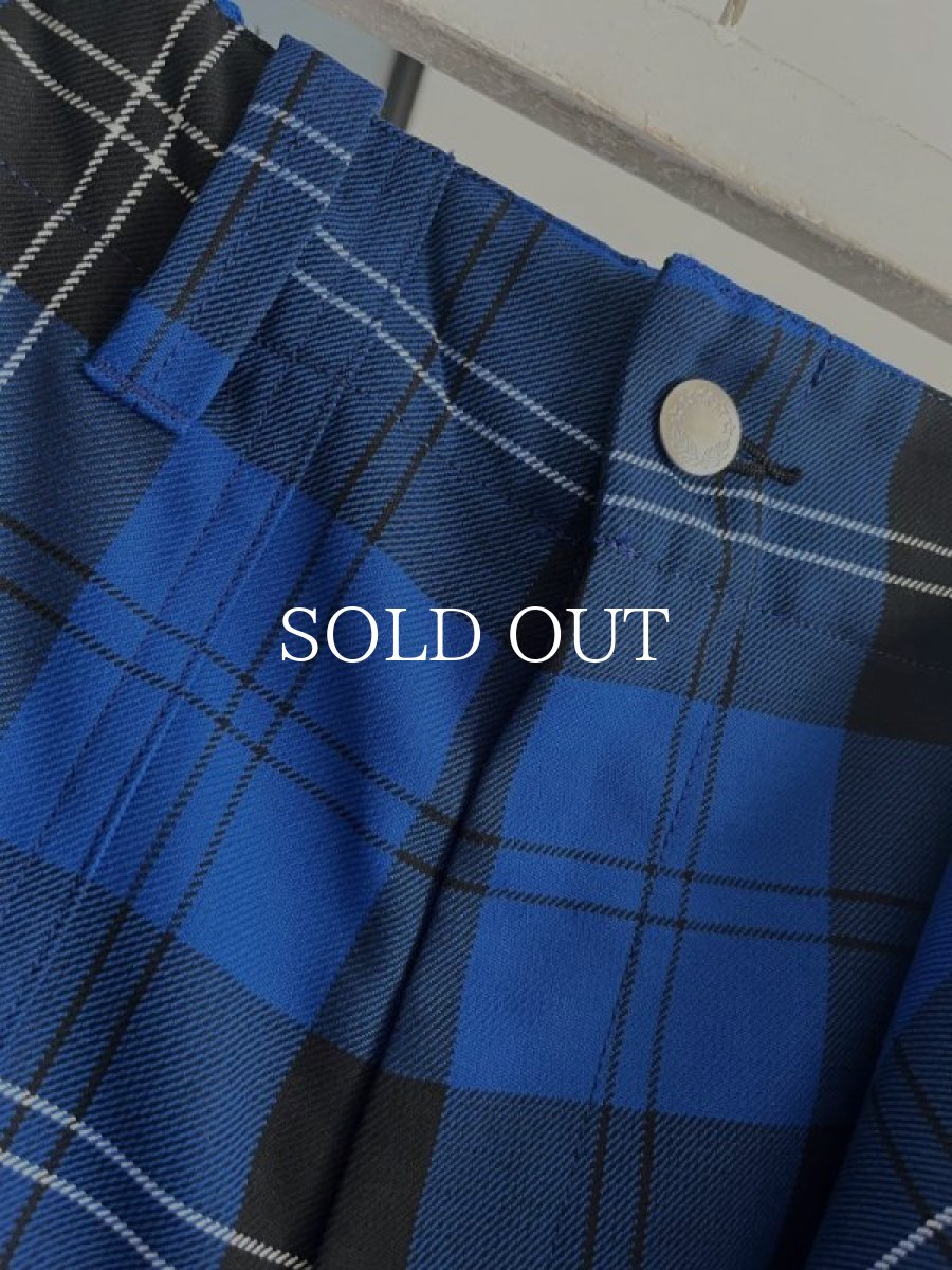 画像6: KIDILL  FOLD PLEATS PANTS BRITISH TARTAN (BLUE TARTAN) (6)