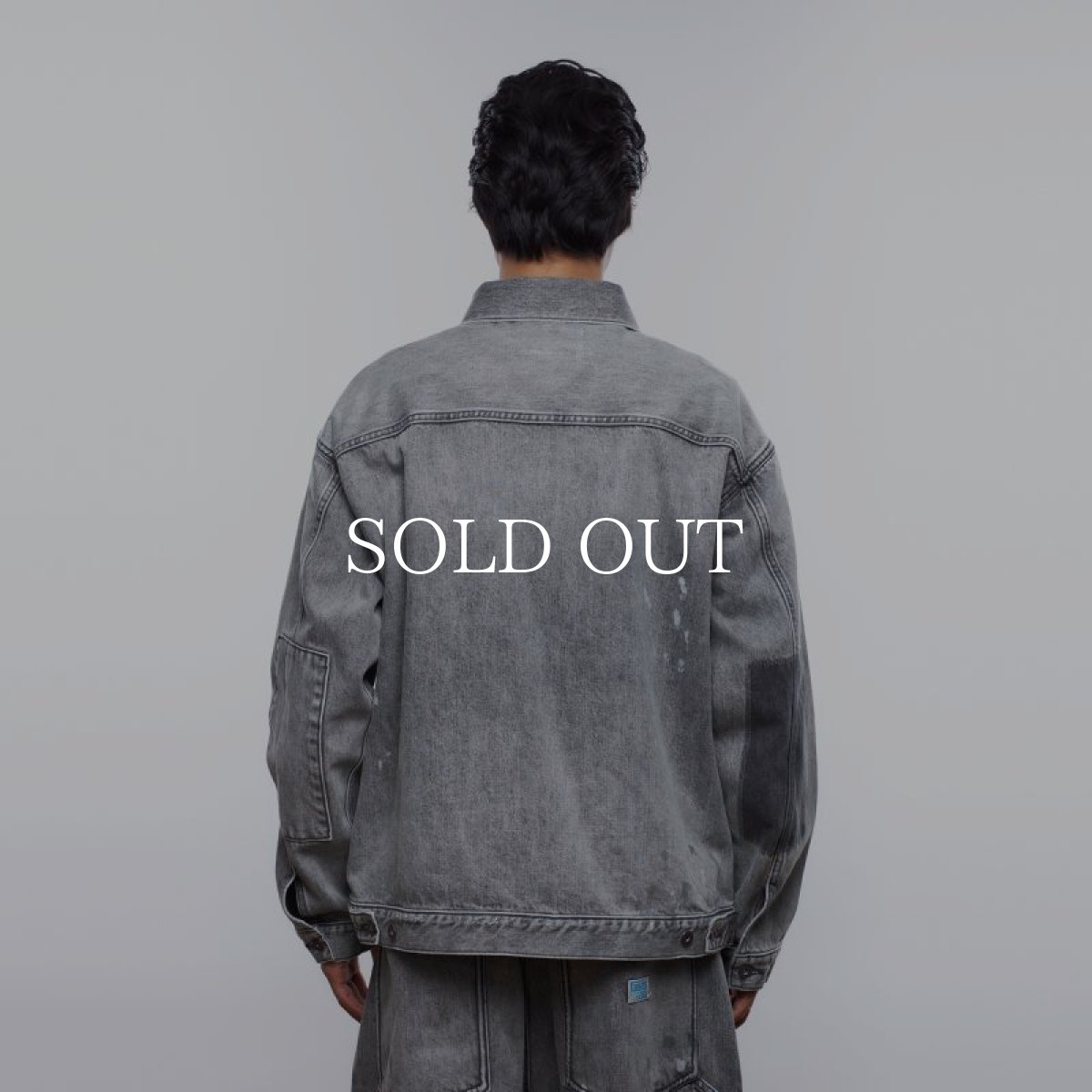 画像13: Liberaiders  BLEACHED DENIM JACKET (GRAY) (13)