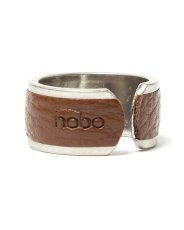 画像2: hobo  BRASS RING with SHRINK LEATHER (CHOCO) (2)