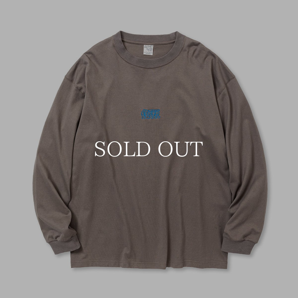 画像1: CALEE  CAL EMBROIDERY DROP SHOULDER L/S TEE (CHARCOAL) (1)