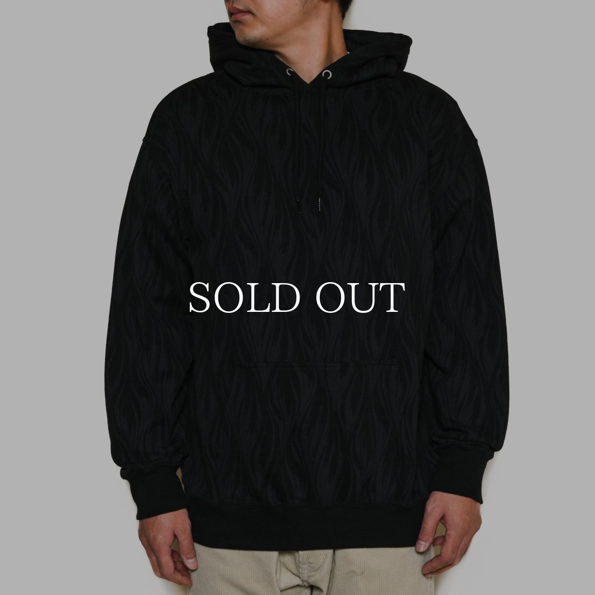 画像2: CALEE  FEATER PATTERN PULLOVER HD (BLACK) (2)