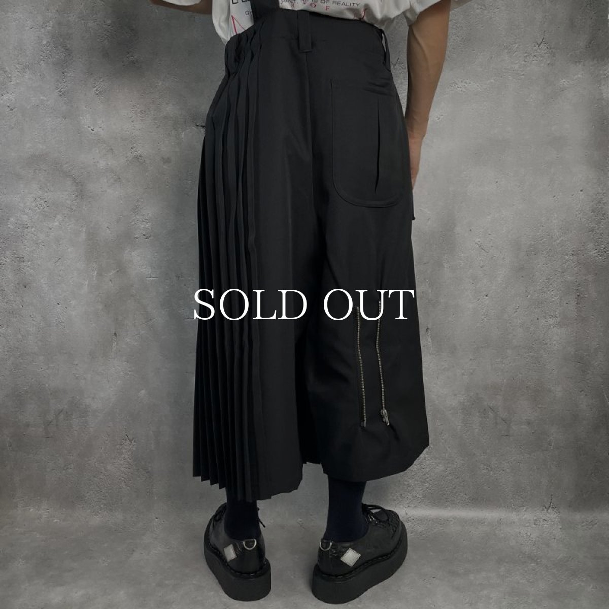 画像7: KIDILL  FOLD PLEATS PANTS POLYESTER TWILL (BLACK) (7)