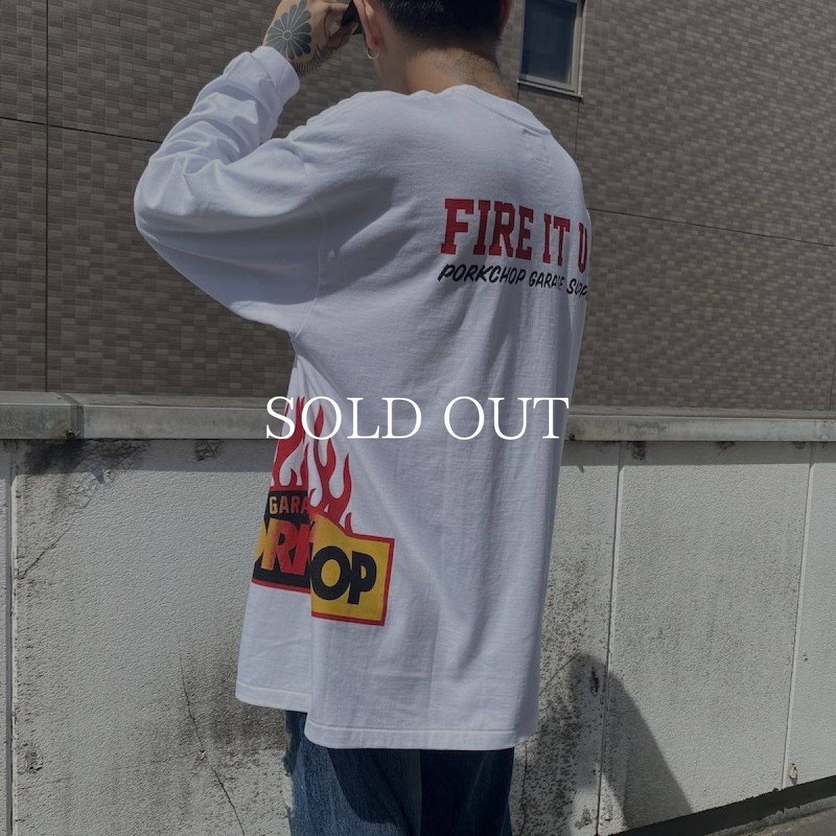 画像7: PORKCHOP GARAGE SUPPLY  FIRE BLOCK MULTI L/S TEE (WHITE) (7)