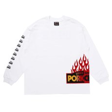 画像1: PORKCHOP GARAGE SUPPLY  FIRE BLOCK MULTI L/S TEE (WHITE) (1)