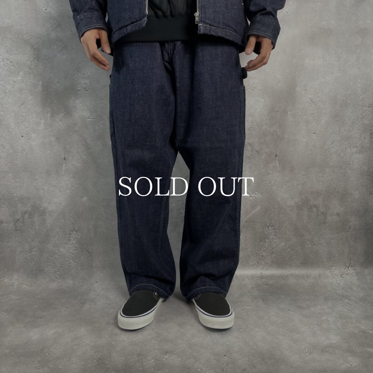 画像10: CALEE  VINTAGE REPRODUCT DENIM PAINTER PANTS <OW> (INDIGO BLUE) (10)