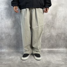 画像3: COOTIE   Check Weather Cloth 2 Tuck Easy Pants (Gray) (3)