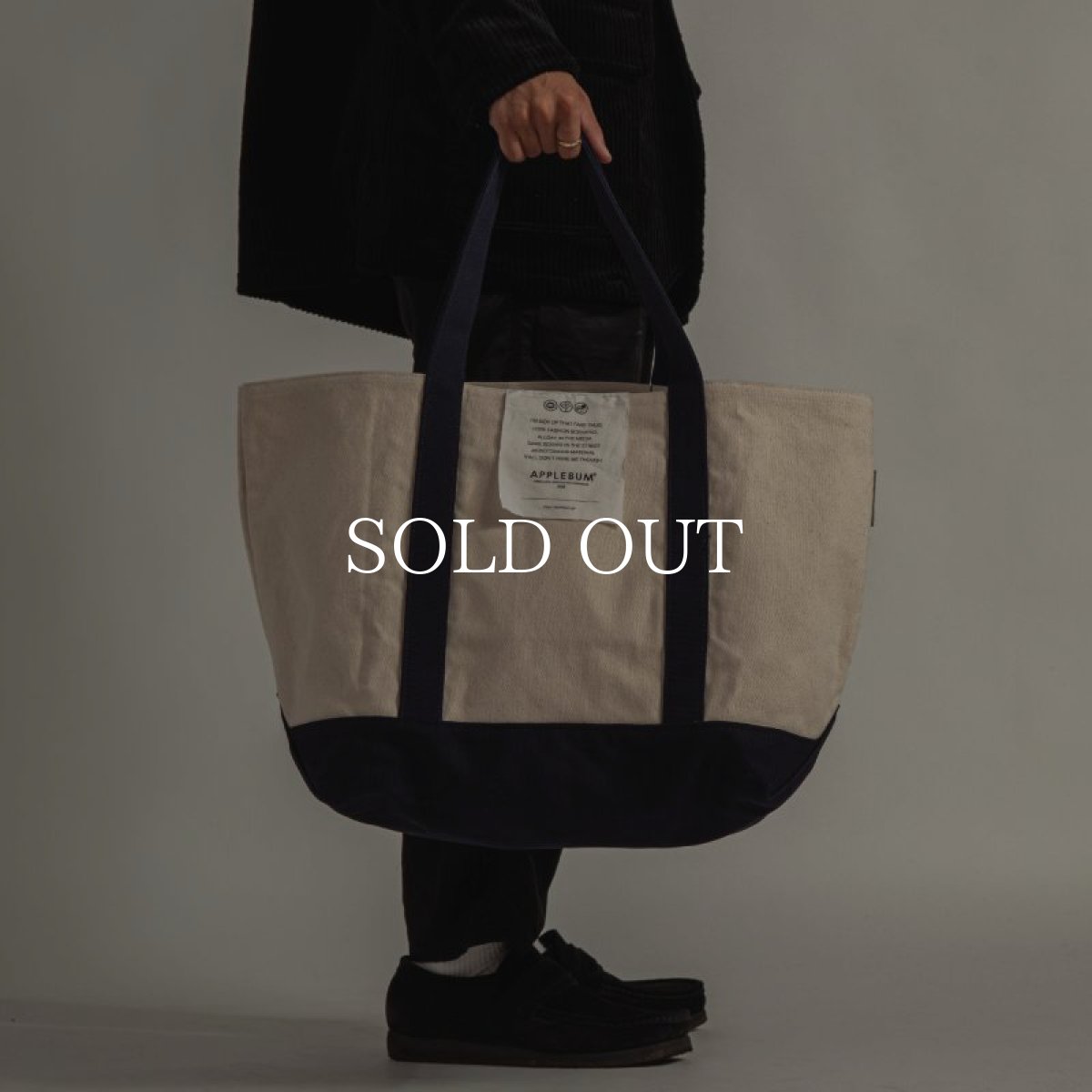 画像3: APPLEBUM  Logo Totebag (L) (Natural/Navy) (3)