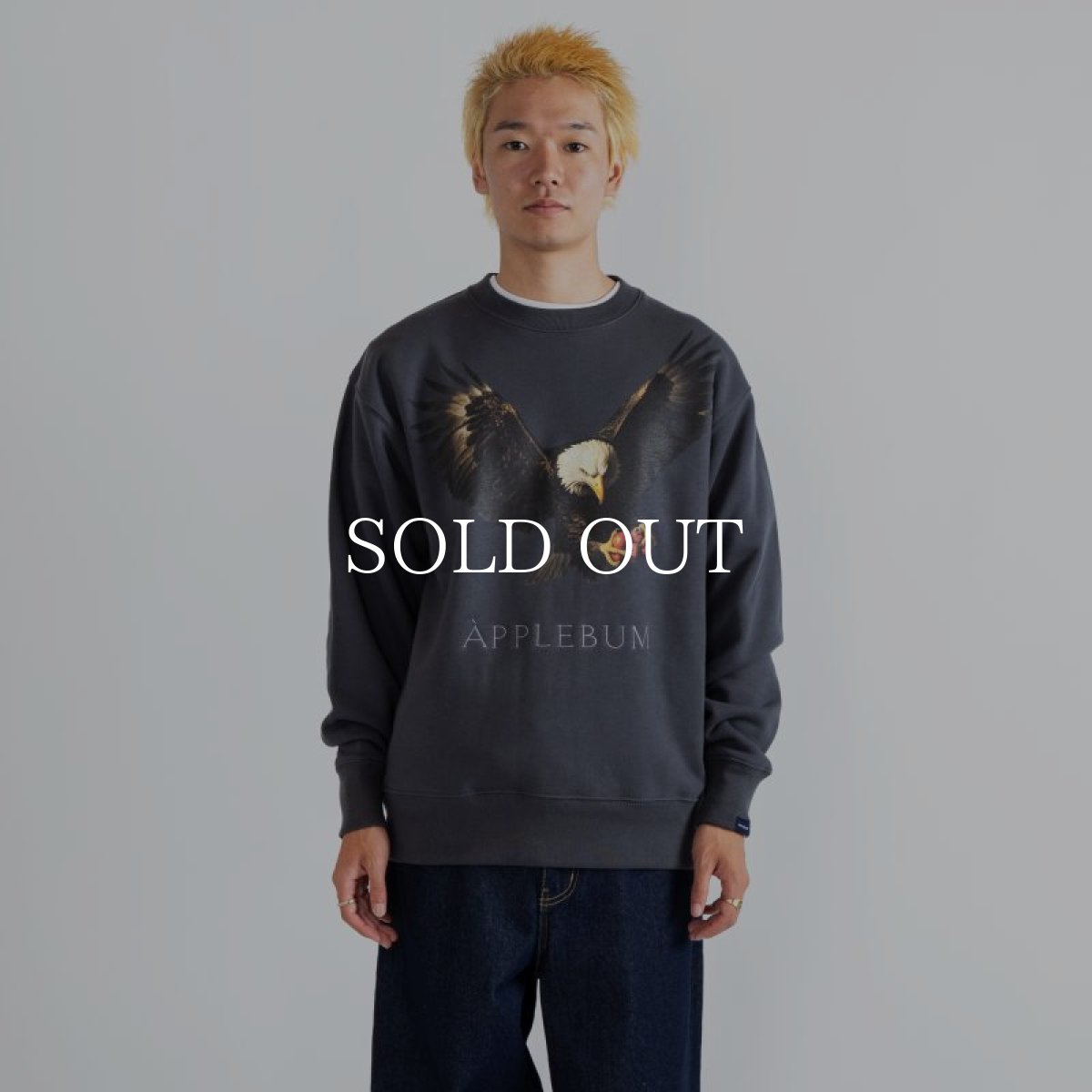 画像2: APPLEBUM  "Bald Eagle" Crew Sweat (Charcoal) (2)