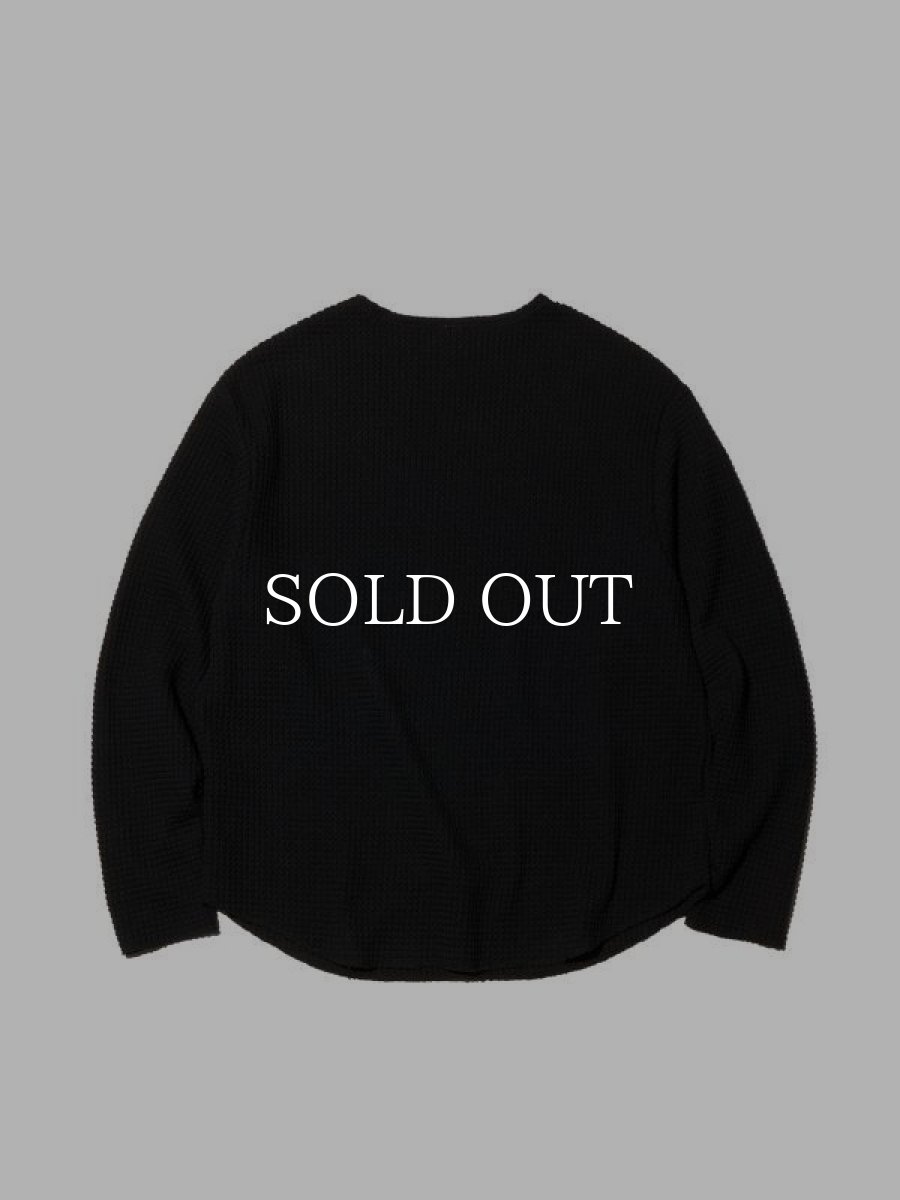 画像2: RADIALL  BIG WAFFLE - BOAT NECK T-SHIRT L/S (Black) (2)