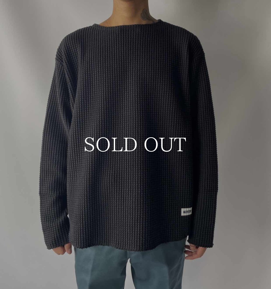 画像5: RADIALL  BIG WAFFLE - BOAT NECK T-SHIRT L/S (Gray) (5)