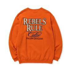 画像2: CALEE  "REBELS RULE" CREW NECK SW (ORANGE) (2)