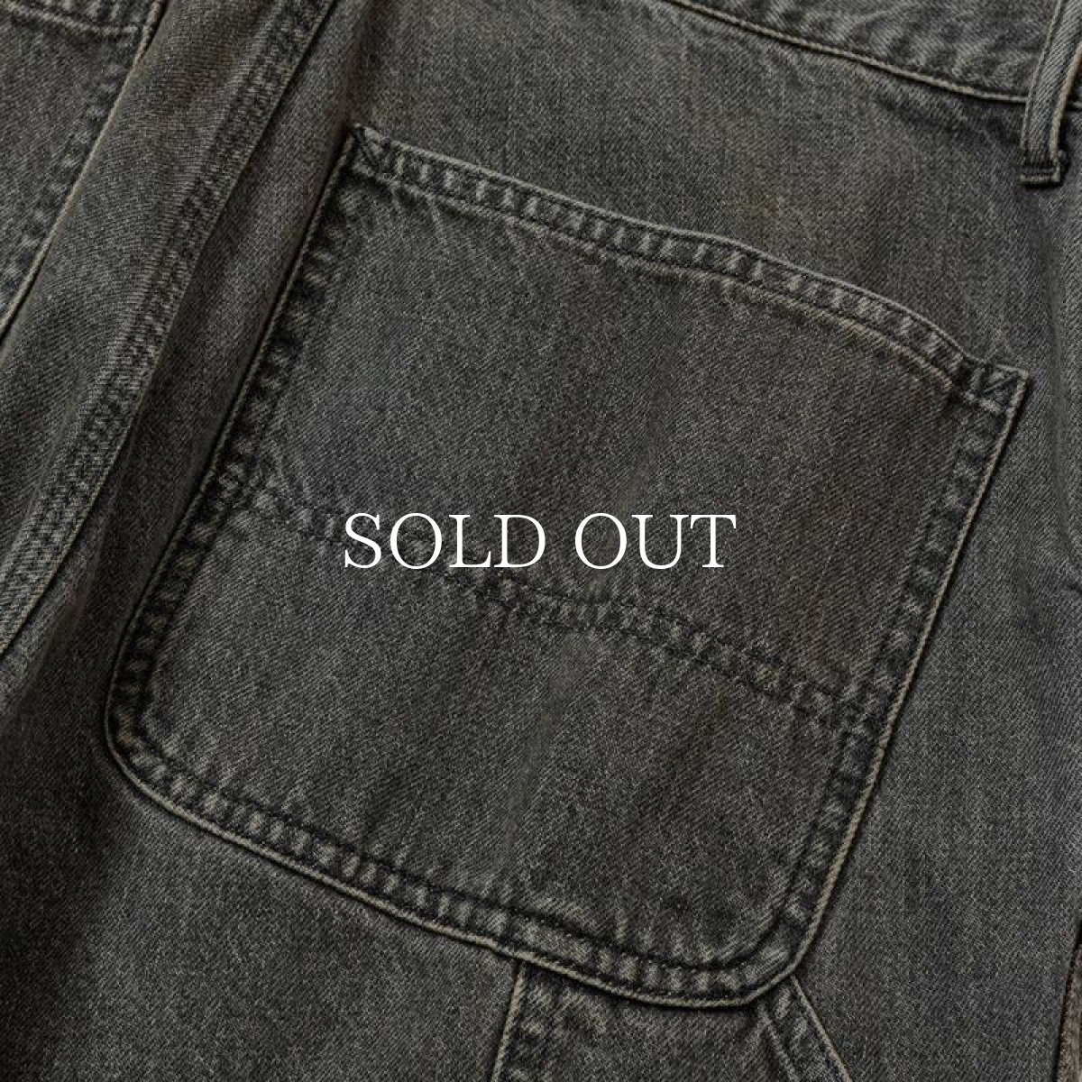 画像6: CALEE  VINTAGE REPRODUCT DENIM PAINTER PANTS ＜UB＞ (USED BLACK) (6)