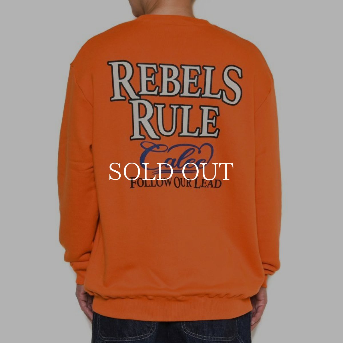 画像4: CALEE  "REBELS RULE" CREW NECK SW (ORANGE) (4)
