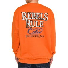 画像4: CALEE  "REBELS RULE" CREW NECK SW (ORANGE) (4)