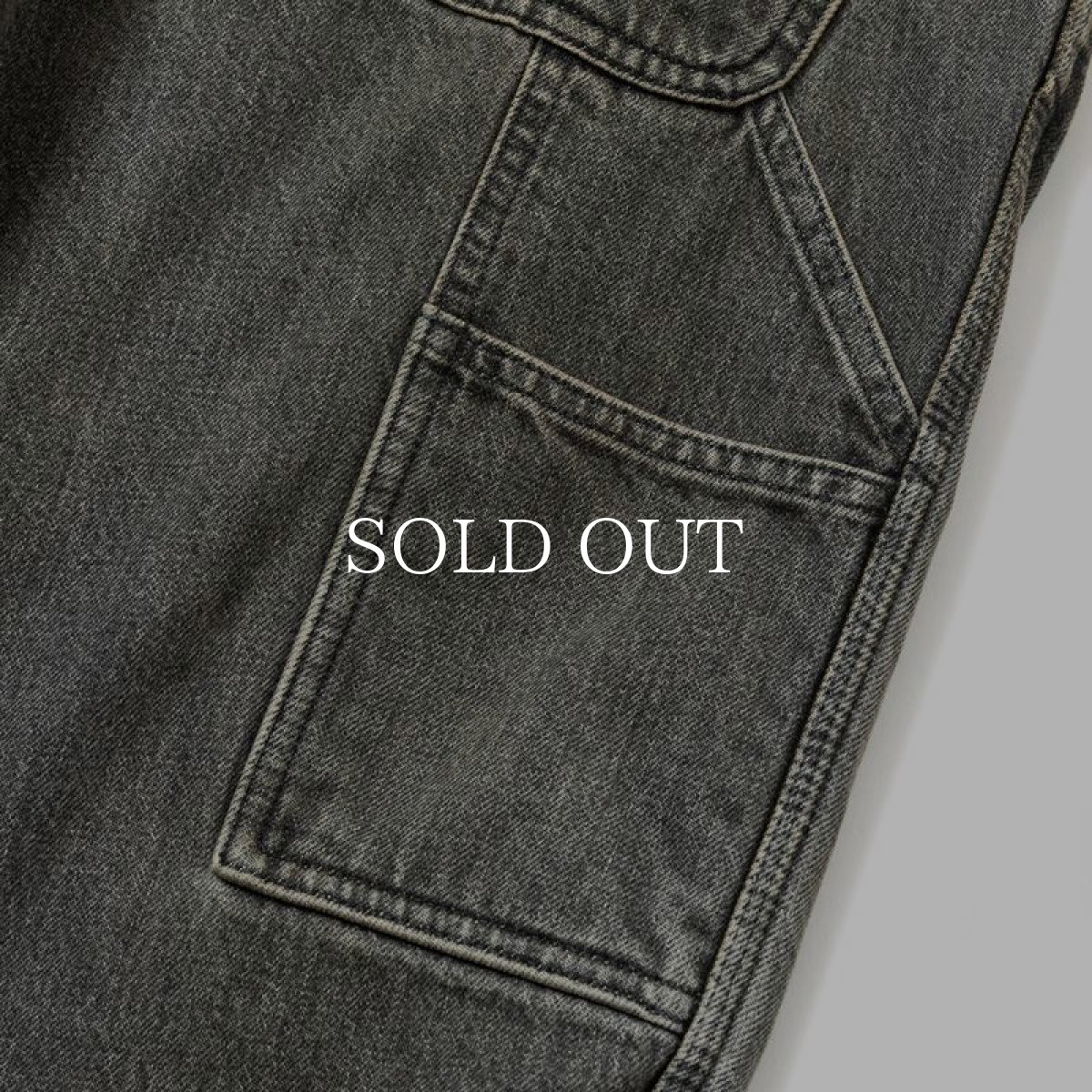 画像7: CALEE  VINTAGE REPRODUCT DENIM PAINTER PANTS ＜UB＞ (USED BLACK) (7)