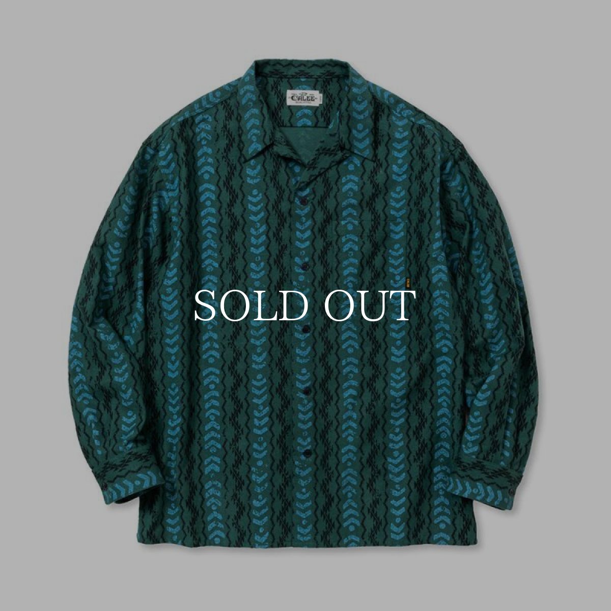 画像1: CALEE  ORIGINAL NATIVE PATTERN L/S SH (BLUE) (1)