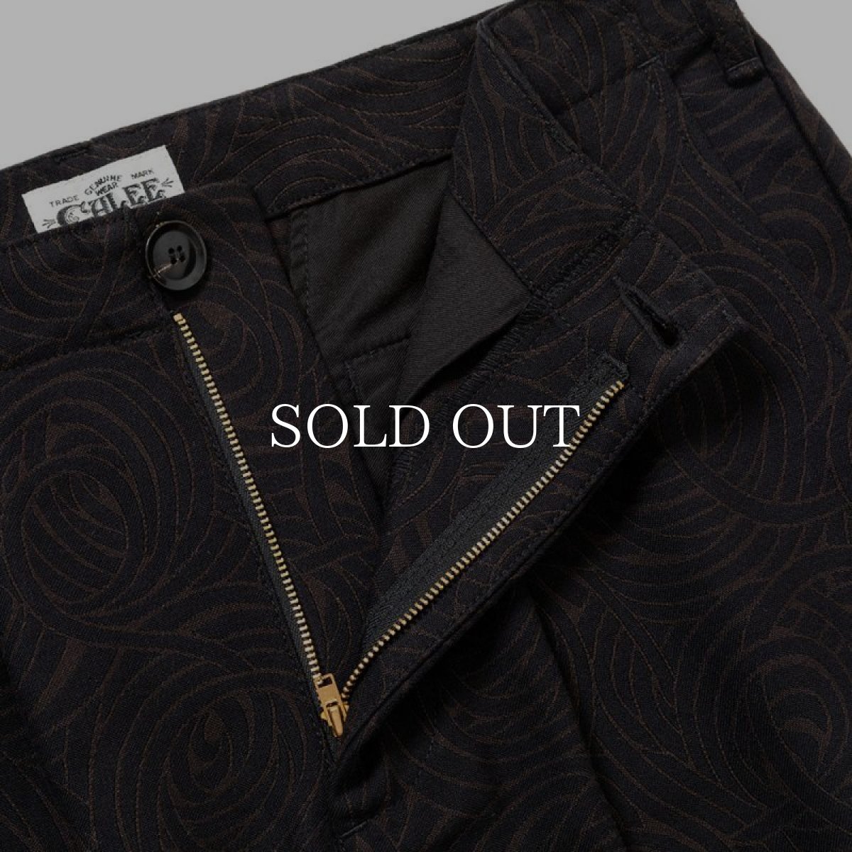 画像5: CALEE  SPIRAL PATTERN JACQUARD WIDE TUCK SLACKS (BLACK) (5)