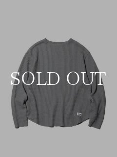 RADIALL BIG WAFFLE - BOAT NECK T-SHIRT L/S (Black) RAD-23AW-CUT001