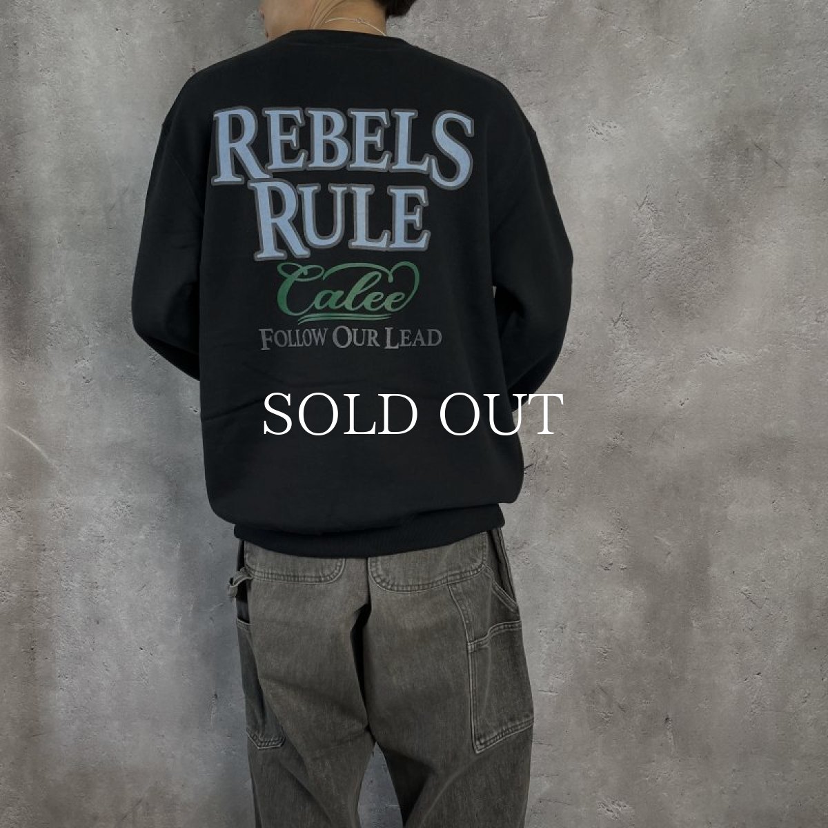 画像6: CALEE  "REBELS RULE" CREW NECK SW (ORANGE) (6)