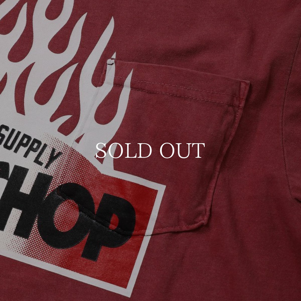 画像5: PORKCHOP GARAGE SUPPLY  FIRE BLOCK POCKET TEE (CRIMSON RED) (5)